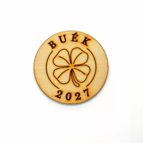 Natúr fa - " BUÉK" lóherés tallér 4,5cm