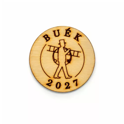 Natúr fa - " BUÉK" kéményseprős tallér 4,5cm