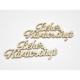   Natúr fa - "Békés Karácsonyt" felirat 2db/csomag
