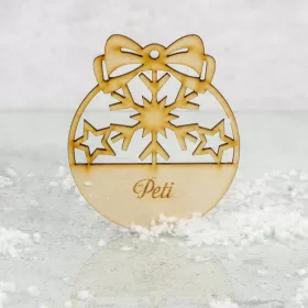 Natúr fa - Egyedi gravíros karácsonyi fa dísz 1 soros