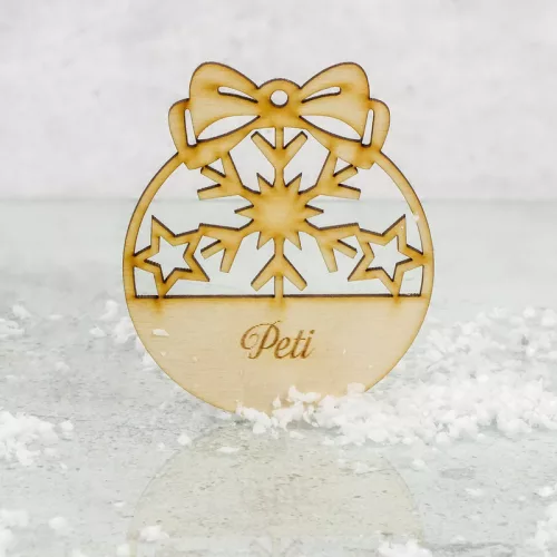 Natúr fa - Egyedi gravíros karácsonyi fa dísz 1 soros