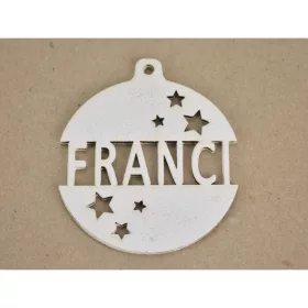   Fa - Egyedi névre szóló karácsonyfa dísz csillámos fehér