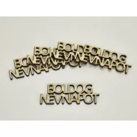   Natúr fa - " BOLDOG NÉVNAPOT " felirat 2,4x6,3cm 5db/csomag