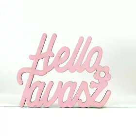 Rózsaszín "Helló Tavasz" felirat 8,5x11cm