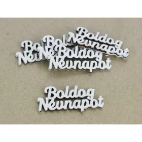   "Boldog Névnapot" felirat fehér 2,3x5,3cm 5db/csomag