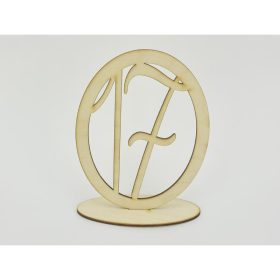 Natúr fa - Asztalszám ovális keretben 17-es 15,5cm