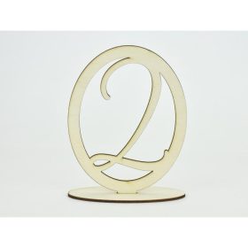 Natúr fa - Asztalszám ovális keretben 2-es 15,5cm