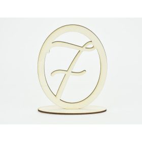 Natúr fa - Asztalszám ovális keretben 7-es 15,5cm