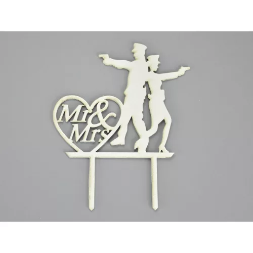 Fa - Tortadísz rendőr esküvő fehér