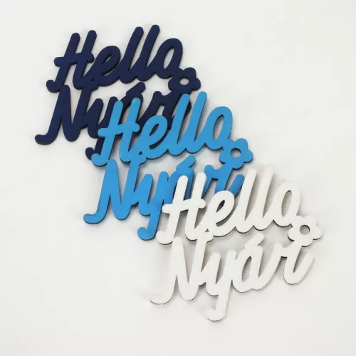 "Hello Nyár" felirat színes 5x5,5cm 3db/csomag