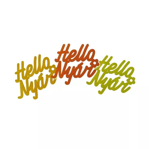 "Hello Nyár" felirat színes 5x5,5cm 3db/csomag