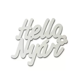 "Hello Nyár" felirat fehér 11x10cm