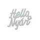 "Hello Nyár" felirat színes menta 11x10cm