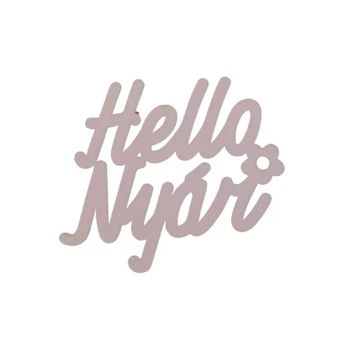 "Hello Nyár" felirat színes rózsaszín 11x10cm