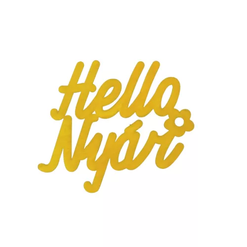 "Hello Nyár" felirat színes sárga 11x10cm