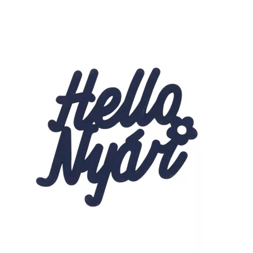 "Hello Nyár" felirat színes sötétkék 11x10cm