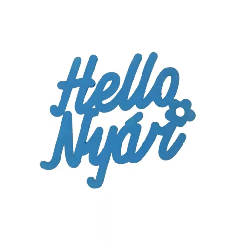 "Hello Nyár" felirat színes világoskék 11x10cm