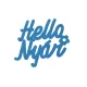 "Hello Nyár" felirat színes világoskék 11x10cm