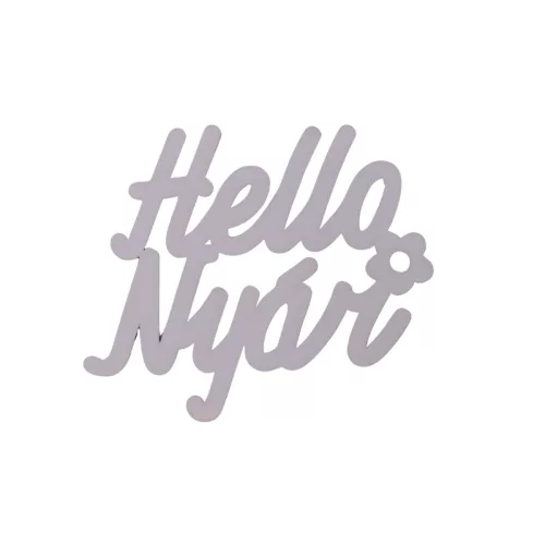 "Hello Nyár" felirat színes világoslila 11x10cm