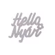 "Hello Nyár" felirat színes világoslila 11x10cm