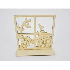 Natúr fa - Karácsonyi ablak 14x15cm