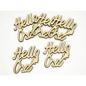   Natúr fa - "Helló Ősz" felirat 4,5x5cm 5db/csomag