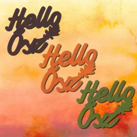   Föld "Hello Ősz" felirat színes 5x5,5cm 3db/csomag