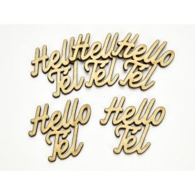   Natúr fa - "Helló Tél" felirat 4,5x4,2cm 5db/csomag