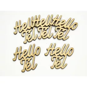   Natúr fa - "Helló Tél" felirat 4,5x4,2cm 5db/csomag