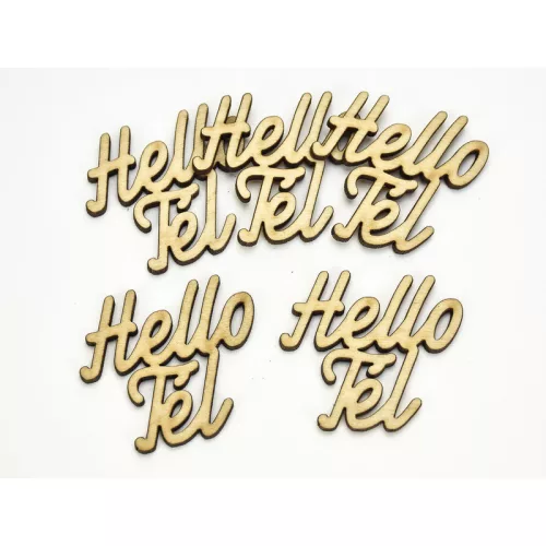 Natúr fa - "Helló Tél" felirat 4,5x4,2cm 5db/csomag