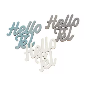   Ezüst "Hello Tél" felirat színes 8x8cm 3db/csomag