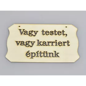   Natúr fa - "Vagy testet vagy karriert.." tábla 10,8x19,7cm