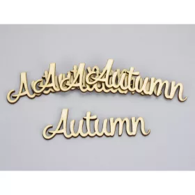 Natúr fa - "Autumn" felirat 3x10cm 5db/csomag