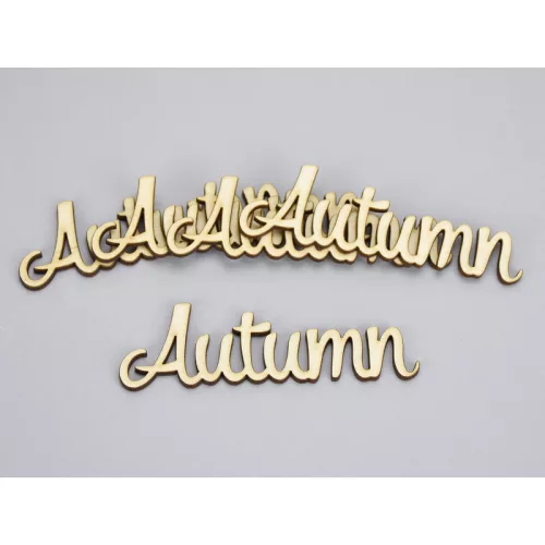 Natúr fa - "Autumn" felirat 3x10cm 5db/csomag