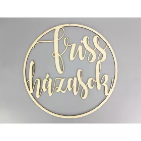   Natúr fa - "Friss házasok" felirat keretben  40cm