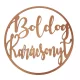 Natúr fa - Boldog karácsonyt körben bronz 37cm
