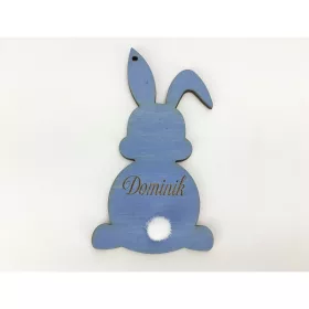 Húsvéti nyuszi egyedi gravírral lenkék 8,4x4,6 cm