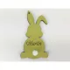 Húsvéti nyuszi egyedi gravírral sárgászöld 8,4x4,6 cm