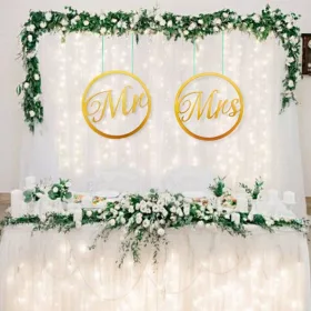 Mr&Mrs karika szett arany-metál 2db