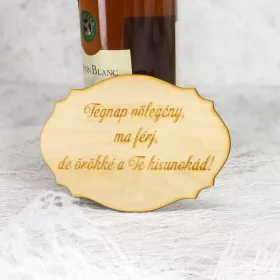   Natúr fa - Nagyszülőköszöntő tábla "Tegnap vőlegény.." 13,5cm