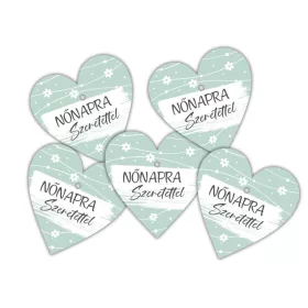 Nyomtatott fa tábla - Nőnapra - menta 4cm 5db