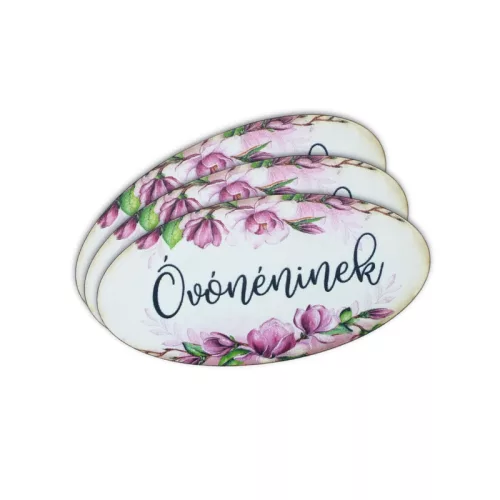 Nyomtatott dekorkarton - Óvónéninek ovál tábla 3db
