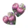 Nyomtatott fa tábla - Tulipános szív 10cm 2db/csomag