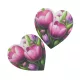 Nyomtatott fa tábla - Tulipános szív 10cm 2db/csomag