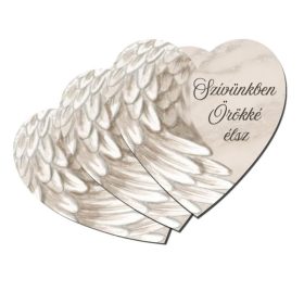   Nyomtatott dekorkarton - Szívünkben örökké élsz szív kegyelet 3db/csomag