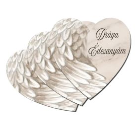   Nyomtatott dekorkarton - Drága Édesanyám szív kegyelet 3db/csomag