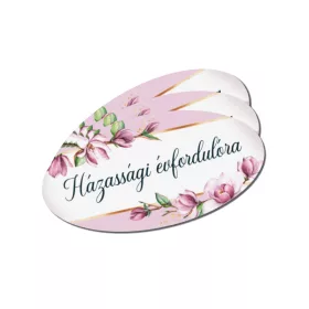   Nyomtatott dekorkarton - Házassági évfordulóra ovál tábla 3db