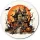 Nyomtatott fa tábla koszorú közép - Halloween kastély 11,8cm