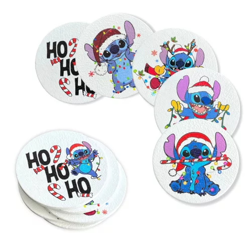Nyomtatott fa tábla - Stitch karácsonyi szett 5db/csomag
