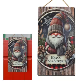 Nyomtatott fa tábla - Boldog karácsonyt 13x24,3cm
